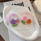 Gifty - Plastic Flower Bead Spiral Ponytail Hair Tie