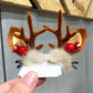 Beau - Christmas Deer Antler Glitter Bow Hair Clip