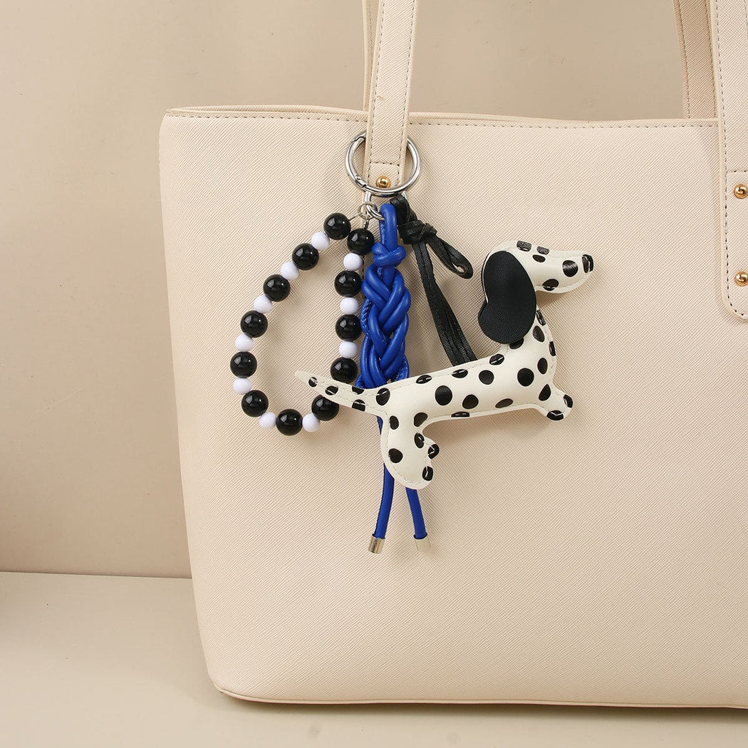 Keypus - Polka Dot Dog Bag Pendant PU Keychain