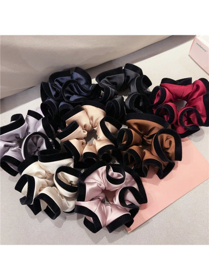 Gifty - Pleated Satin Color Blocking Scrunchie