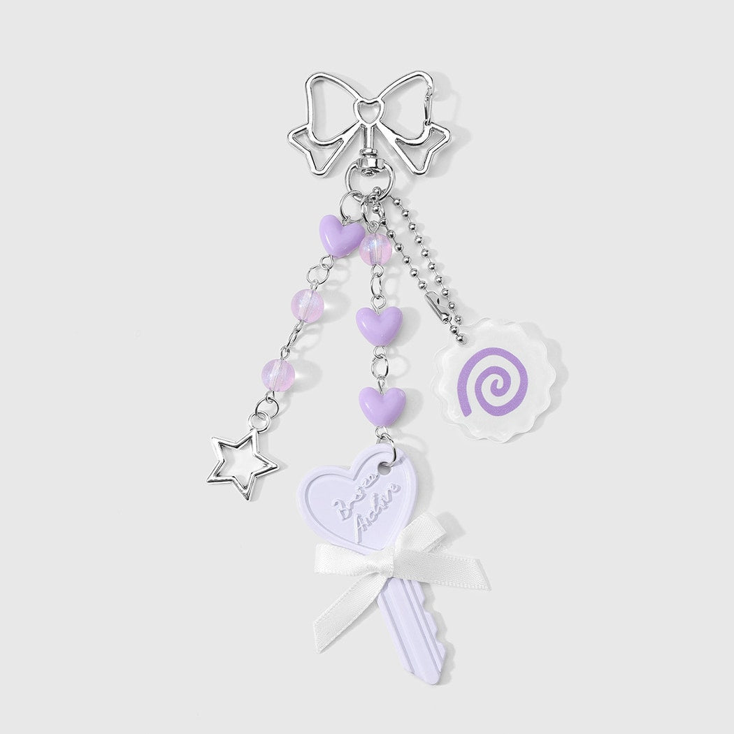 Keypus - Sweet Purple Heart and Key Keychain