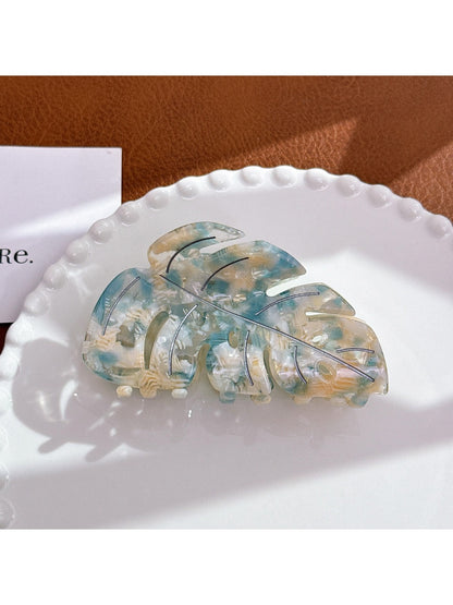 Beau - Leaf Shaped Hair Clip Large Acetate Hair Claw
