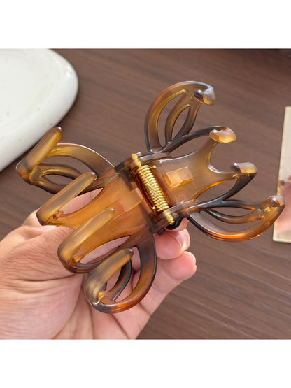 Beau - Glossy Oval Cutout Pumpkin Claw Clip