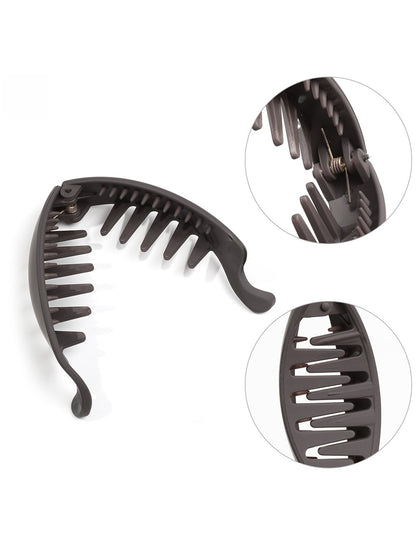 Beau - Ring Detail PC Back-of-Head Banana Hair Clip