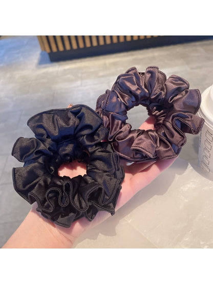 Gifty - Satin Scrunchie With Pleated Ruffle Trim