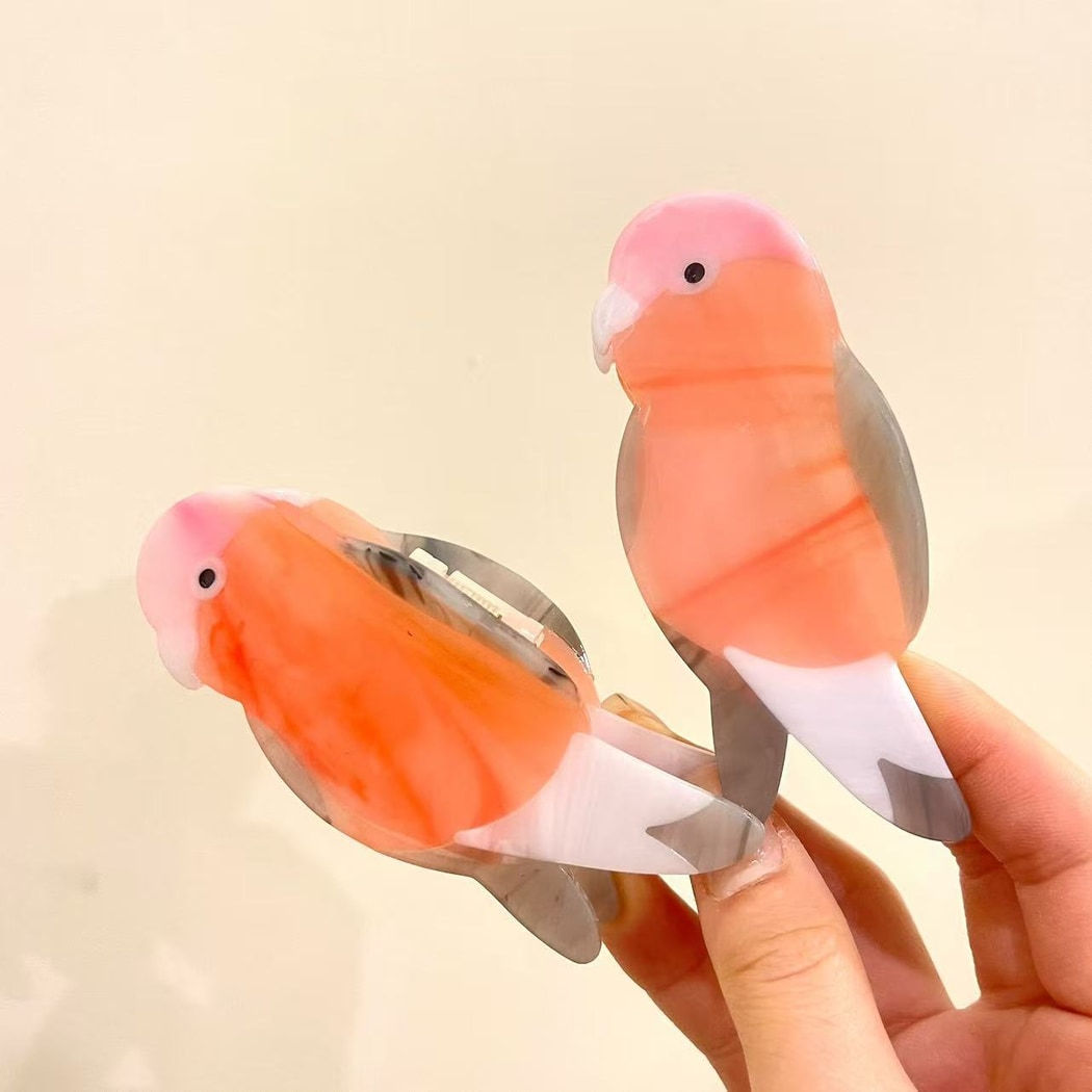 Beau - Bird Motif Acetate Claw Clip