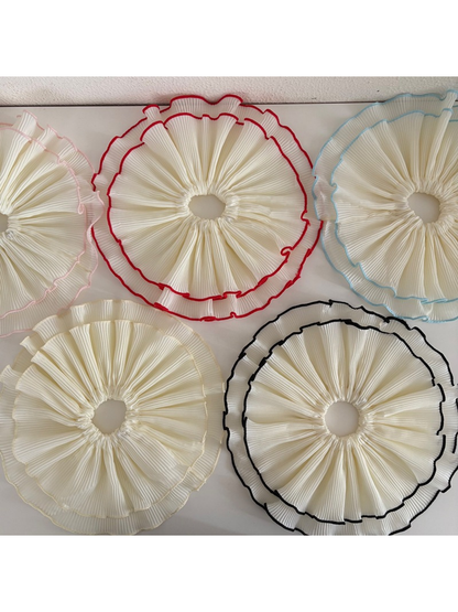 Gifty - Double Layer Ruched Polyester Scrunchie