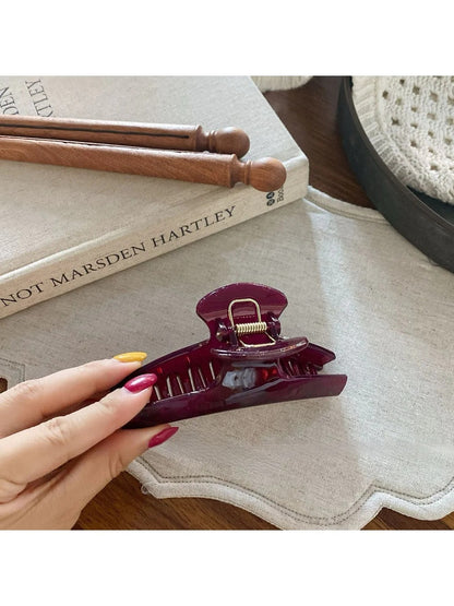 Beau - Elegant Solid Color Curved Claw Clip