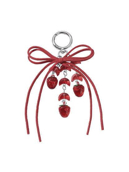 Keypus - Y2K Lace Bow Heart Strawberry Bag Charm Keychain