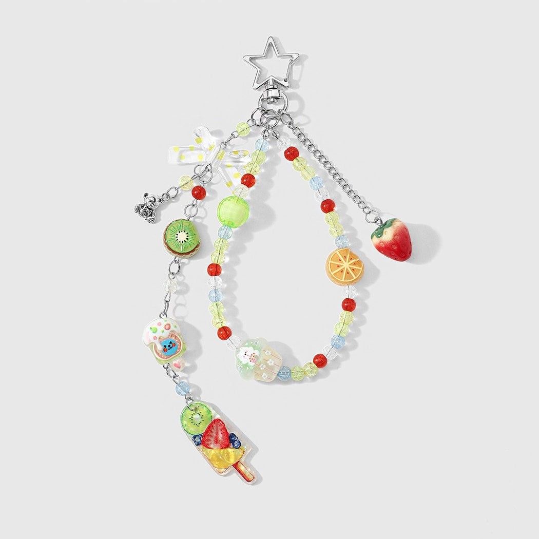 Keypus - Cute Cartoon Fruit Motif Beaded Keychain