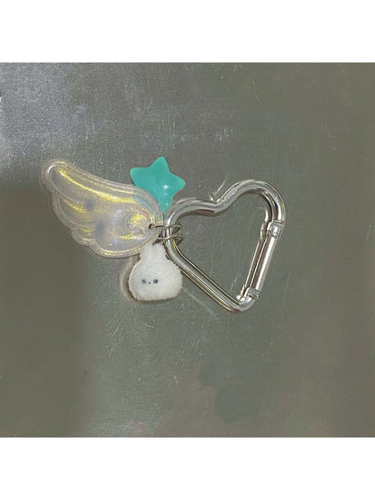 Keypus - Acrylic Bunny Angel Wing Star Bag Charm Keychain