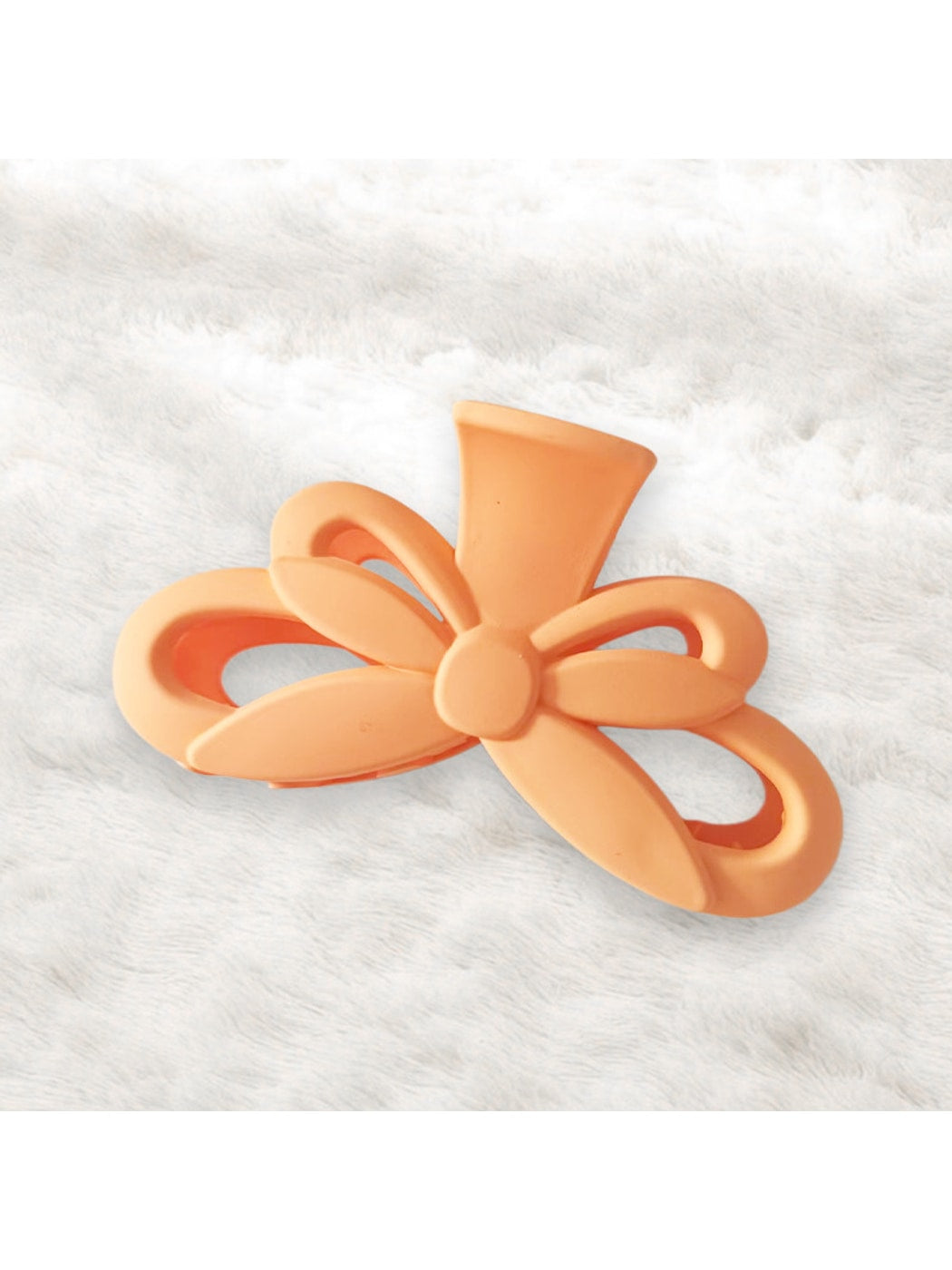 Beau - Matte Bow Design Plastic Alloy Claw Clip