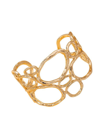 Lovra - Gold Geometric Irregular Open Cuff Bracelet