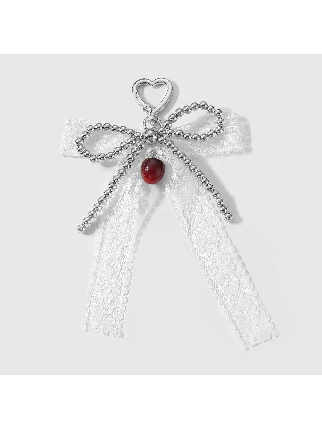 Keypus - Y2K Heart Bow Beaded Bag Charm Keychain