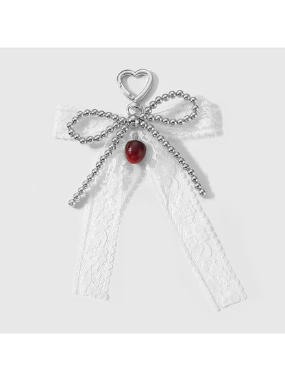 Keypus - Y2K Heart Bow Beaded Bag Charm Keychain