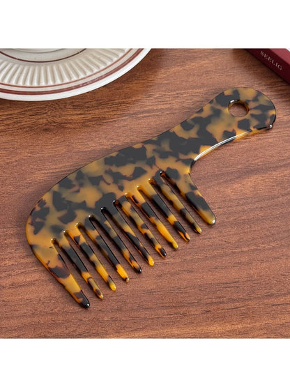 Camerow - Chic Long Handle Comb Wide Tooth Design Acetate