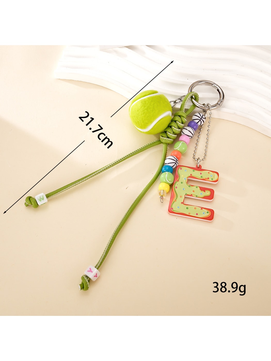 Keypus - Acrylic Sports Ball Letter Bag Charm Keychain