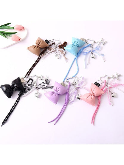 Keypus - Bow Heart-Shaped Woven Cord Keychain