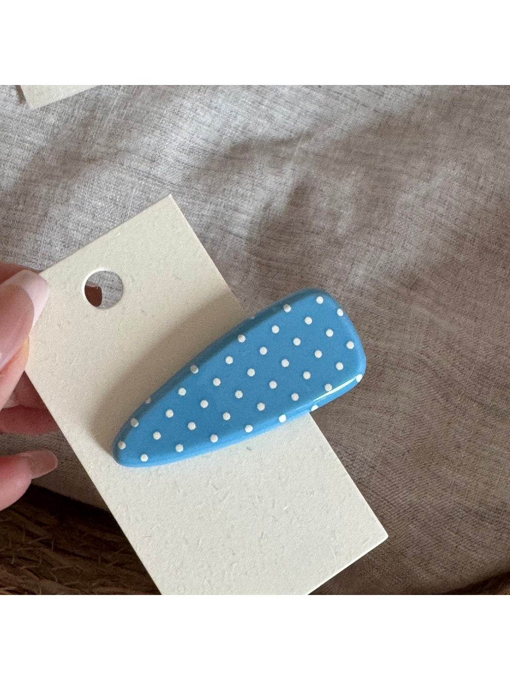 Beau - Polka Dot Water Drop Duckbill Hair Clip