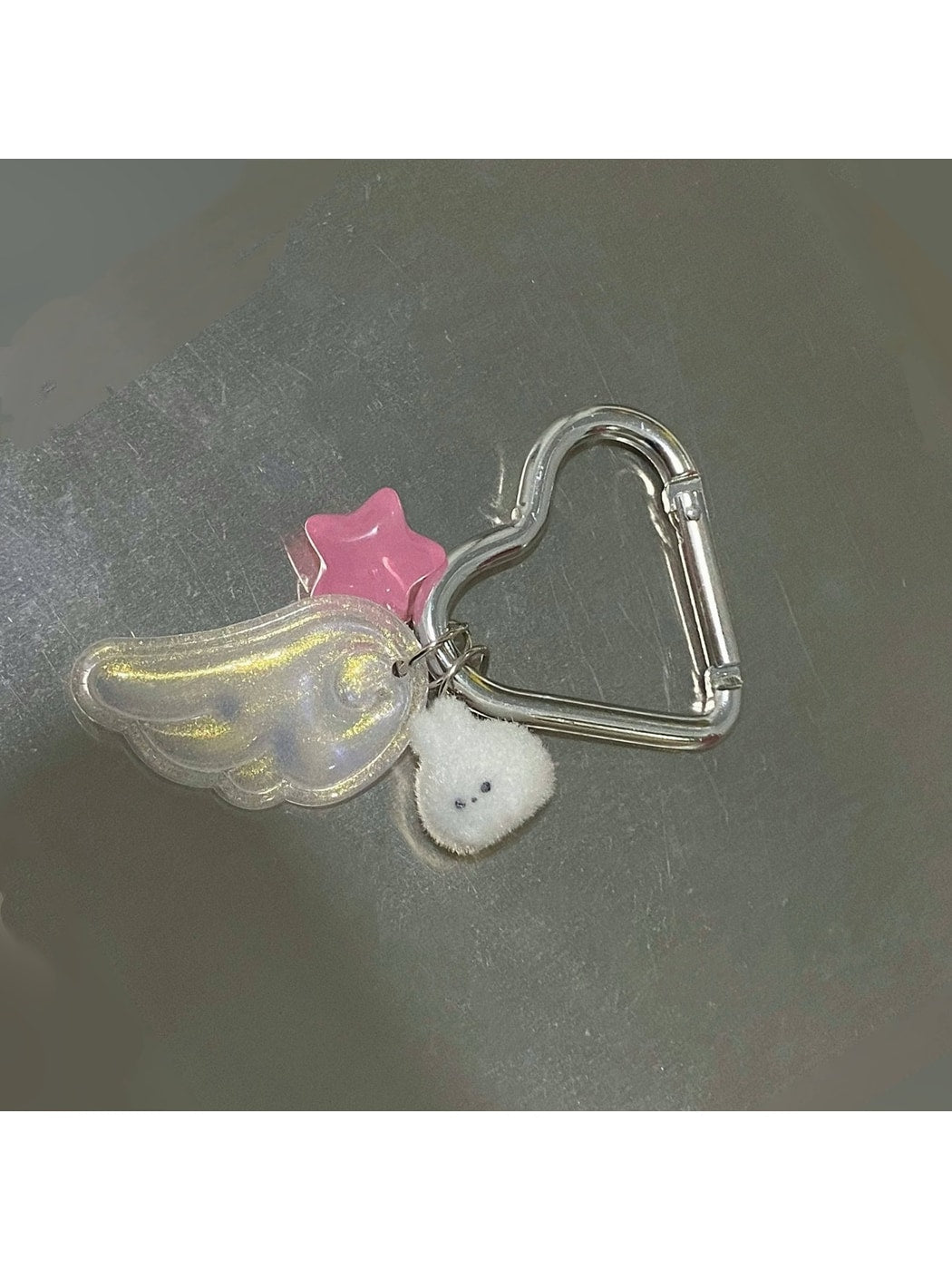 Keypus - Acrylic Bunny Angel Wing Star Bag Charm Keychain