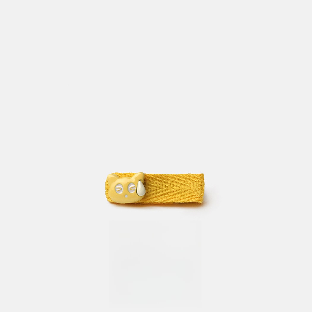 Beau - Cartoon Cat Motif Fabric Trim Hair Clip