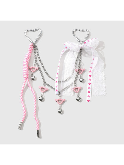 Keypus - Y2K Star Heart Bow Chain Bag Charm Keychain