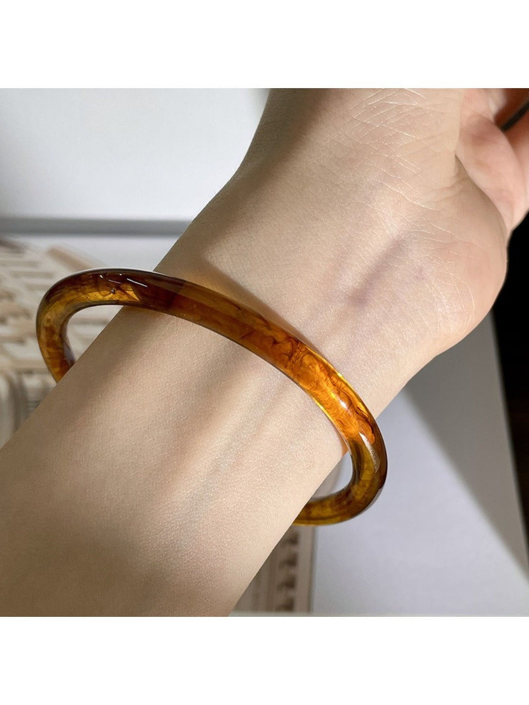 Top view of Lovra vintage ombre wide cuff bangle bracelet