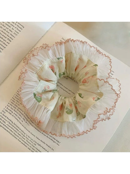 Gifty - Floral Print Scrunchie Hair Band French Style