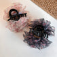 Beau - Sweet Floral Print Ruffle Edge Claw Clip