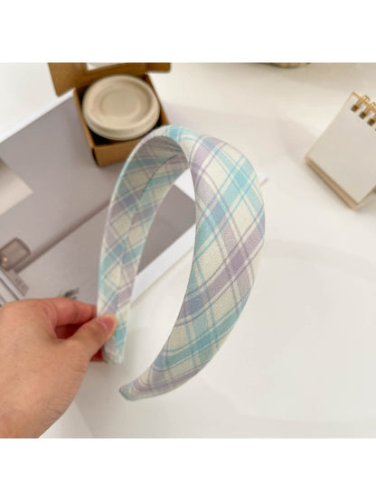 Plaid scrunchie headband and hair clip set packaged for sale