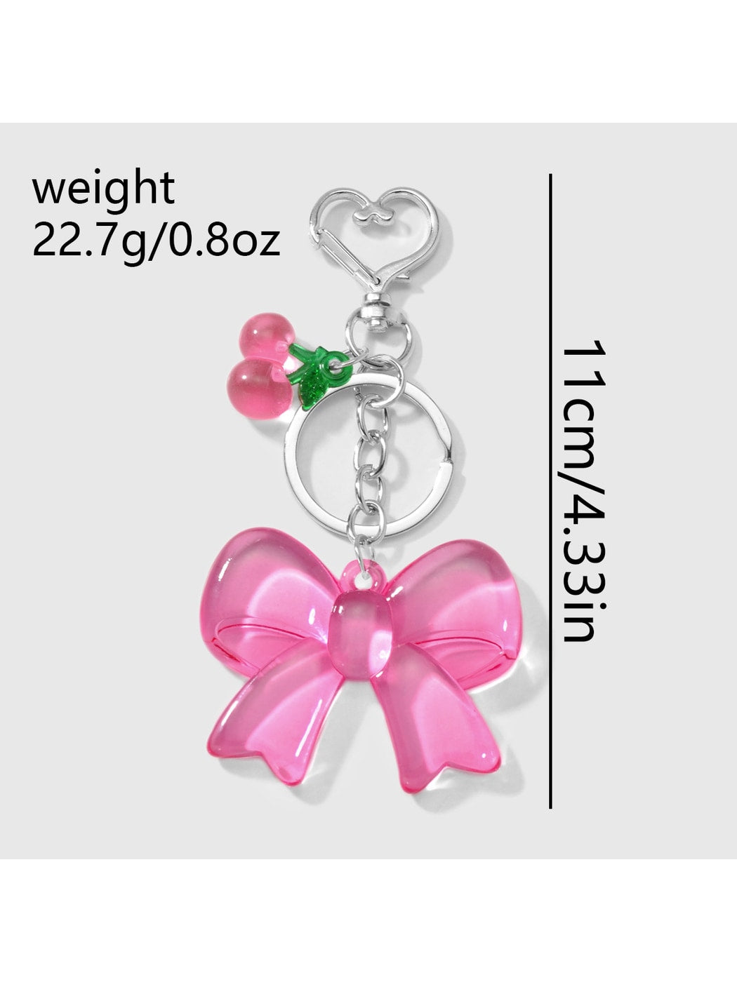 Keypus - Y2K Acrylic Bow and Mirror Charm Keychain