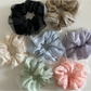 Gifty - Solid Mesh Lace Trim Oversized Scrunchie