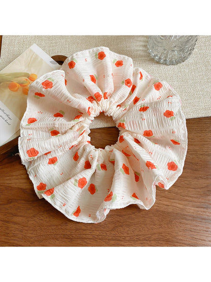 Gifty - Double Layer Floral Scrunchies for Spring