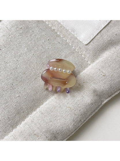 Beau - Macaron Colored Oval Openwork Claw Clip