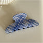 Beau - Blue Plaid Hair Claw Clip