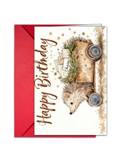 Carduria - Ink Style Animal Birthday Card