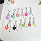 Keypus - Alloy Floral Heart Pendant Bag Charm Keychain