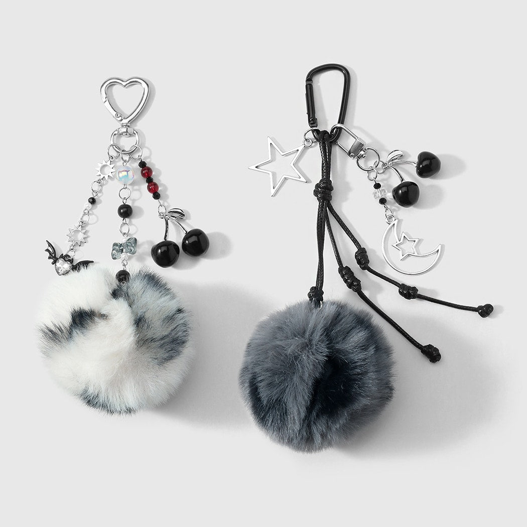 Keypus - Y2K Sweet Pom Pom Cherry Keychain