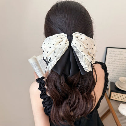 Beau - Mesh Bow Lace Detail Ponytail Claw Clip