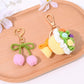 Keypus bouquet shaped keychain with colorful flower design on white background