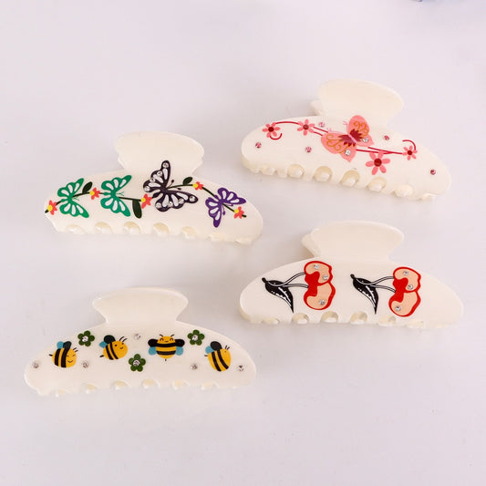 Beau - Decorative Butterfly Printed Claw Clip