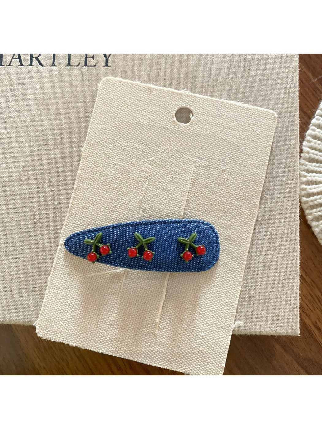 Beau - Blue Cherry Geometric Hair Clip