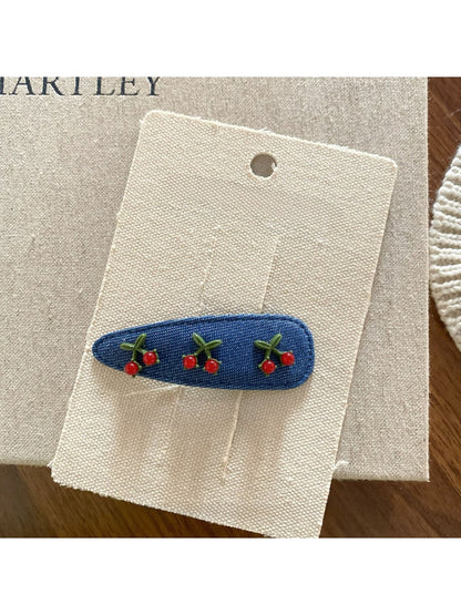 Beau - Blue Cherry Geometric Hair Clip