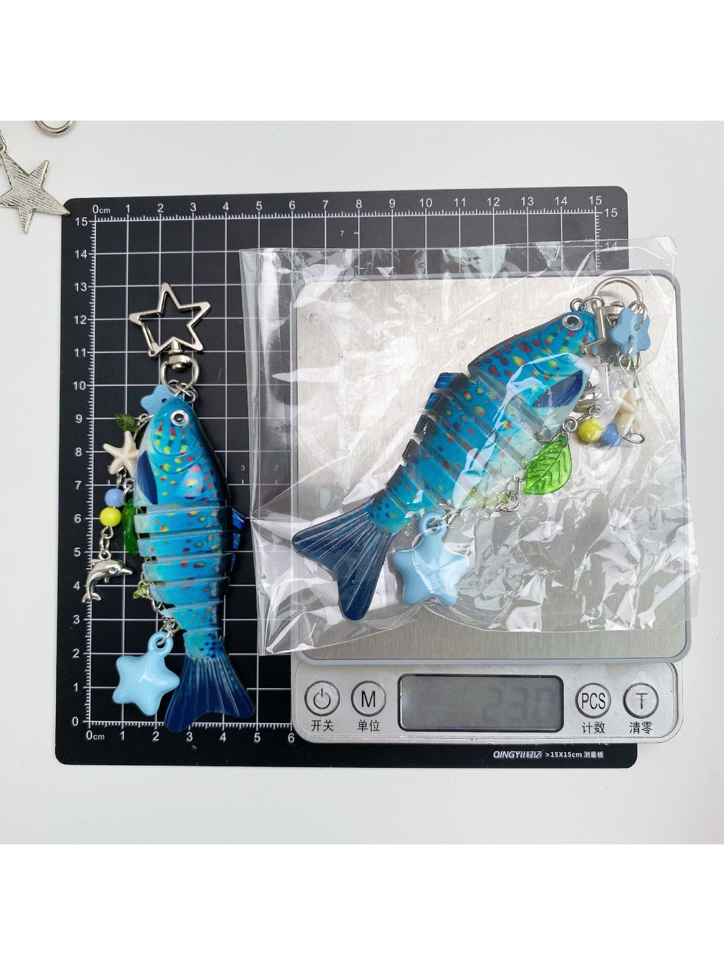 Keypus - Alloy Plastic Fish Bag Hanging Charm Keychain