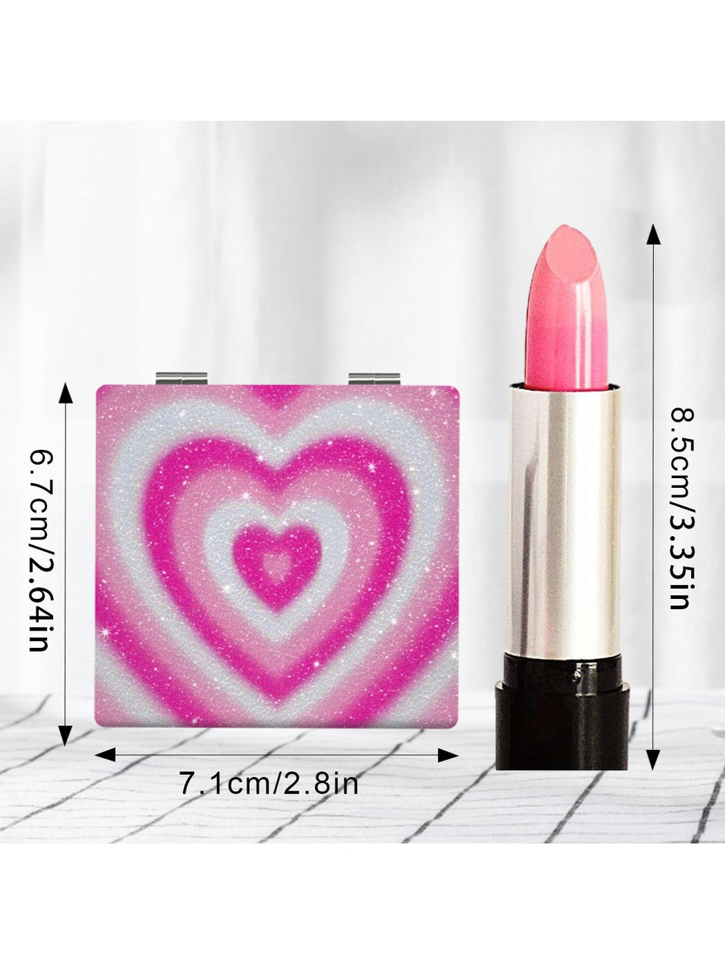 Mirroray - Heart Print Folding Compact Mirror