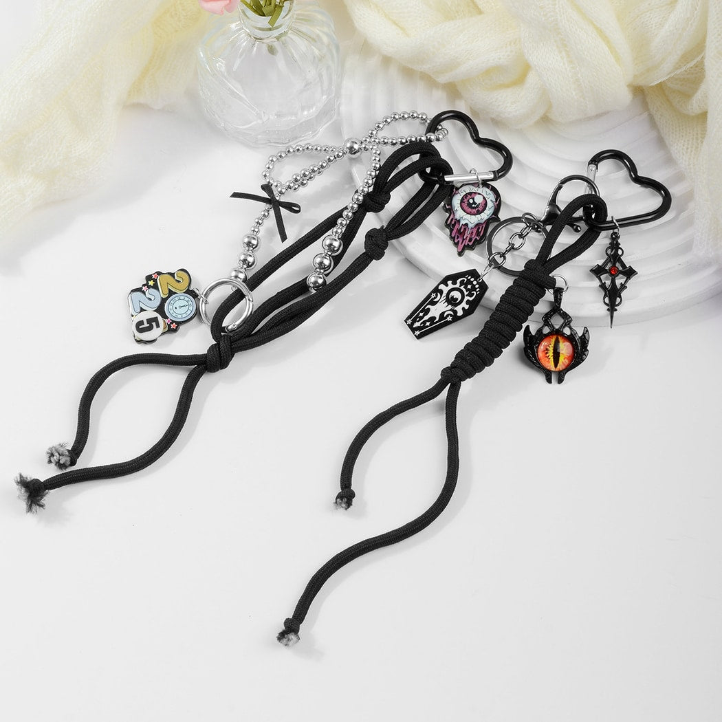 Keypus - Halloween Gothic Beaded Bow Keychain