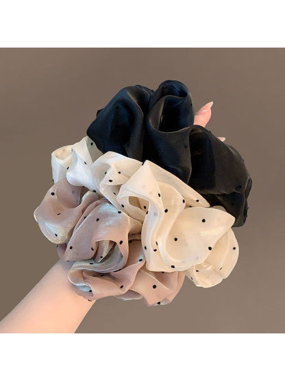 Gifty - Elegant Polka-Dotted Satin Scrunchies