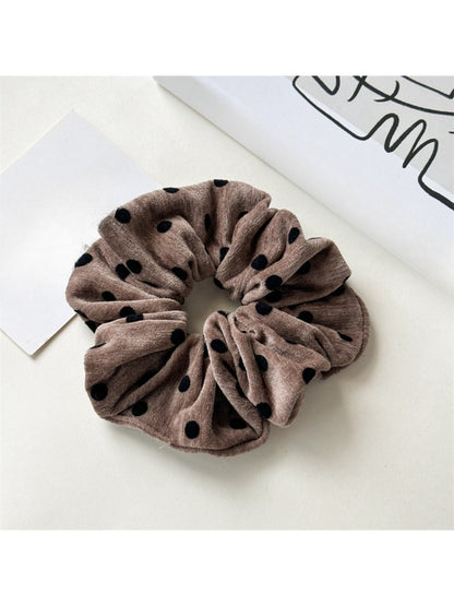 Gifty - Velvet Polka Dot Large Hair Scrunchie