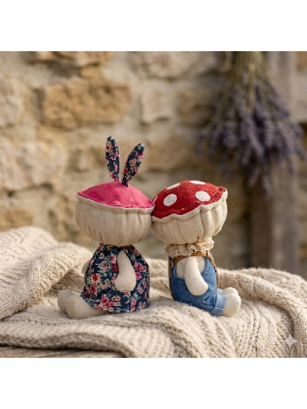 Close-up of Keypus fabric doll keychain showing detailed stitching and facial features