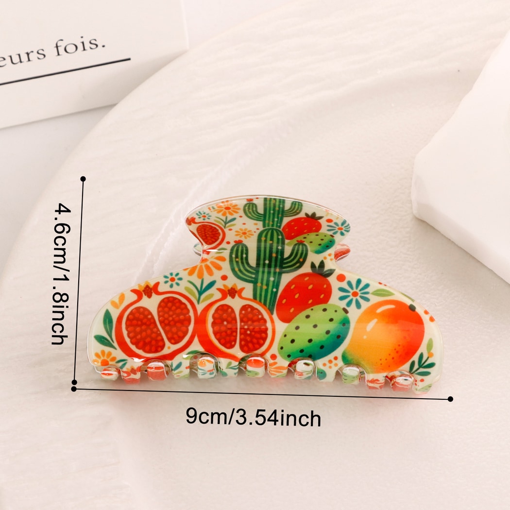 Beau - Fruit Theme Print Casual Claw Clip